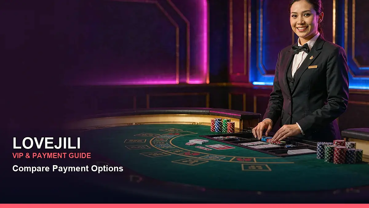 LOVEJILI crash bonus information for Philippine users with a live casino table scene